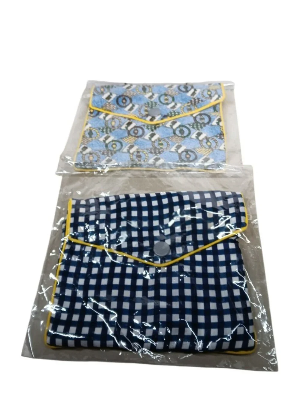 Four Silk Jewelry Pouches Lot Asian Nautical and Checkered Gift Idea
